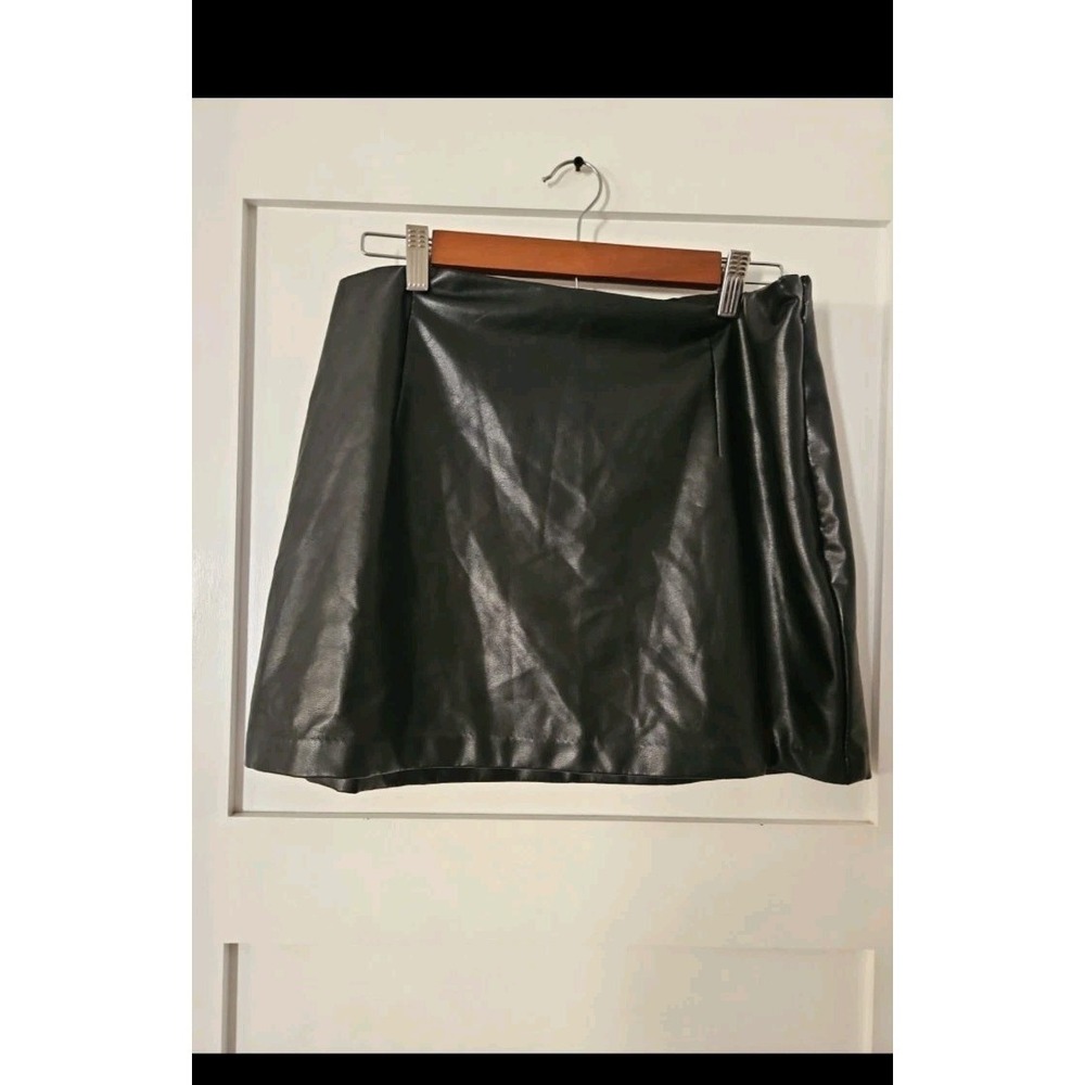 Black American Eagle Leather Skirt Womens Size Large